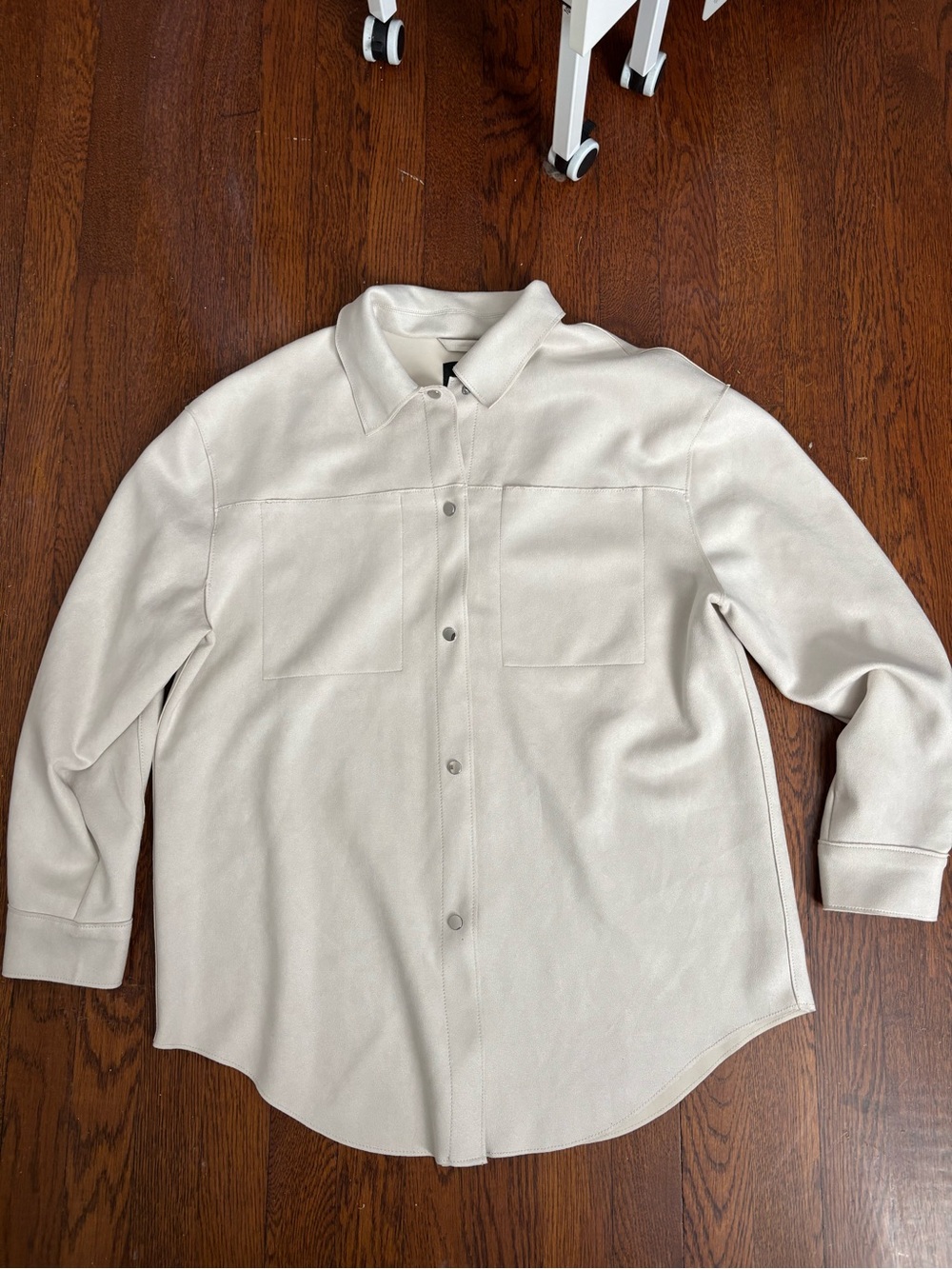 Truth Faux Suede Western Shacket Jacket Large Beige Snap Front Ranchwear